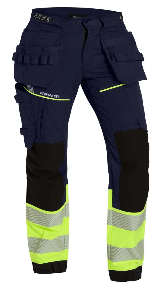 BJÖRNKLÄDER HÅNDVERKSBUKSE PARVOTEX 227-1 SP KL.1 MARINE/GUL v:2478516