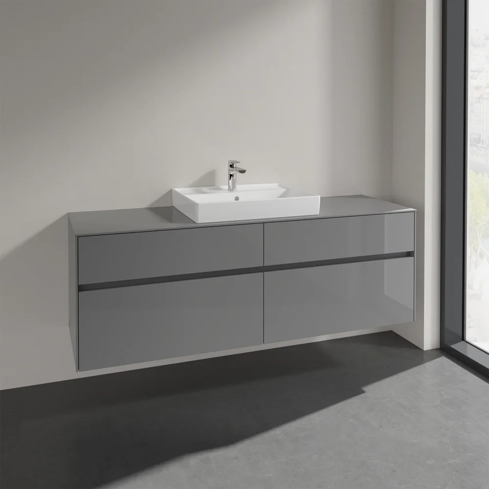 VILLEROY & BOCH COLLARO SERVANTSKAP 160 FOR SERVANT MIDT 60 CM M/4 SKUFFER GRÅ HØYGLANS v:2724796