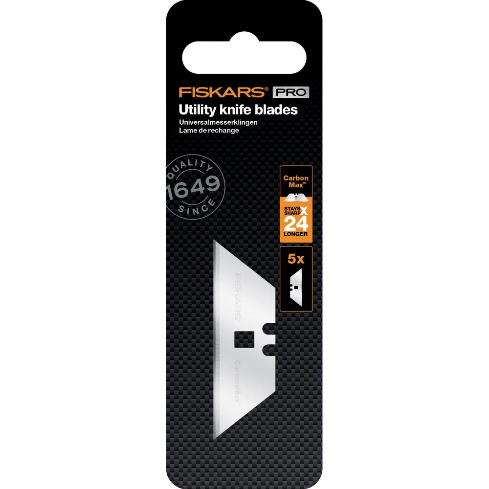 Fiskars Universalknivblad CarbonMax, 5-pakning v:5995808 Fiskars Universalknivblad CarbonMax, 5-pakning v:5995808