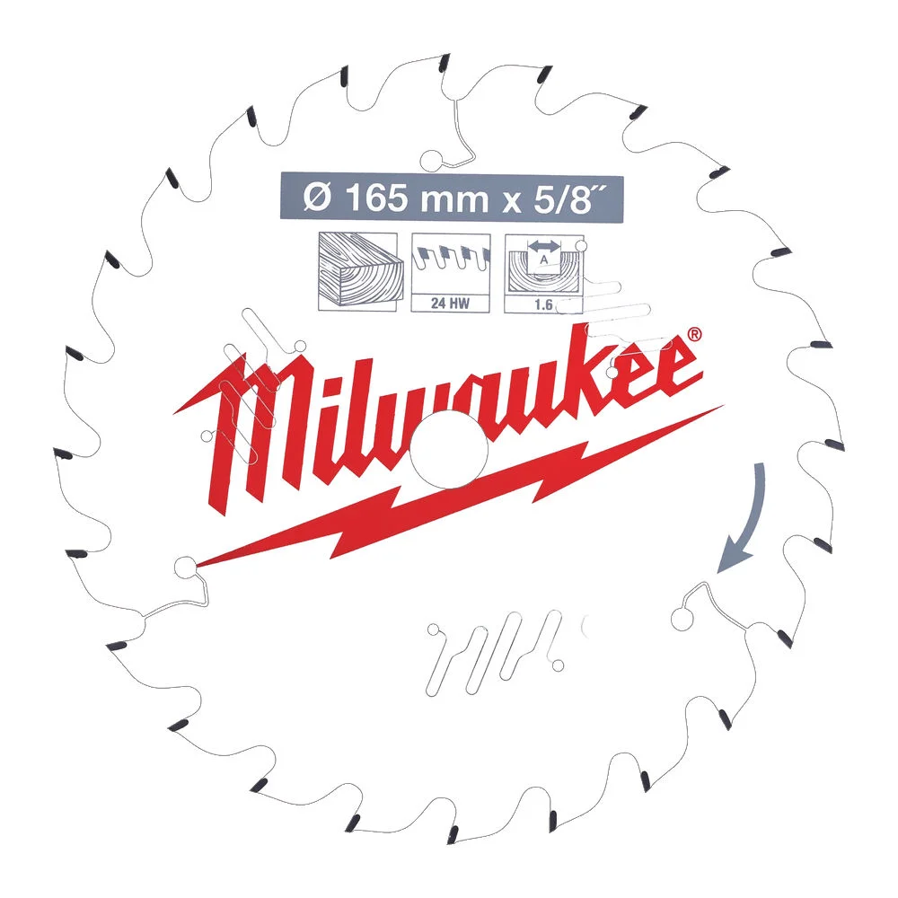 Milwaukee sirkelsagblad W165X15.87X1.6X24 v:1068069