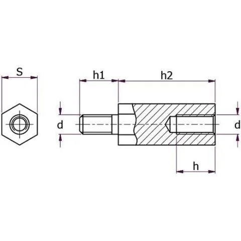 1221510 Essentra Components Avstandsskrue 3005926