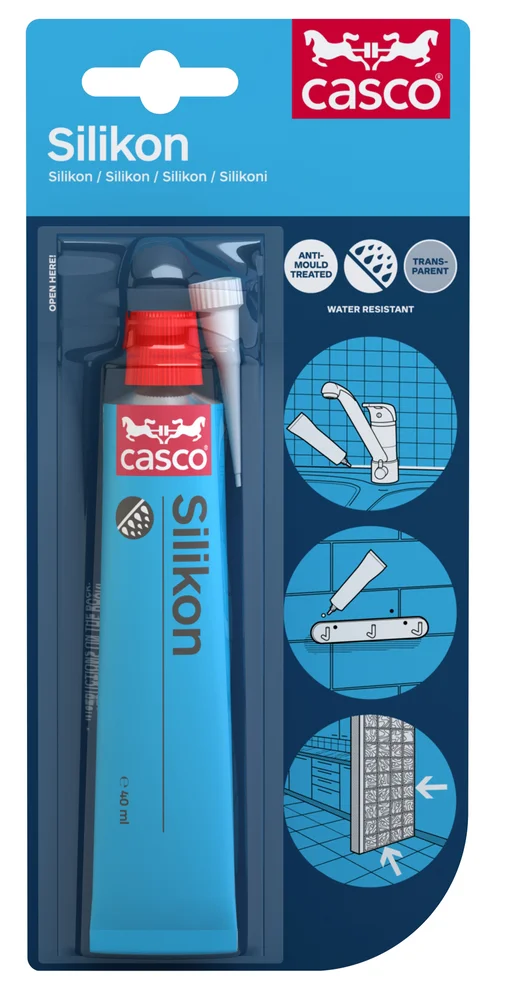 Casco silikon klar 40 ml – transparent, antimuggbehandlet og fleksibel fugemasse v:5307389 Casco silikon klar 40 ml – transparent, antimuggbehandlet og fleksibel fugemasse v:5307389