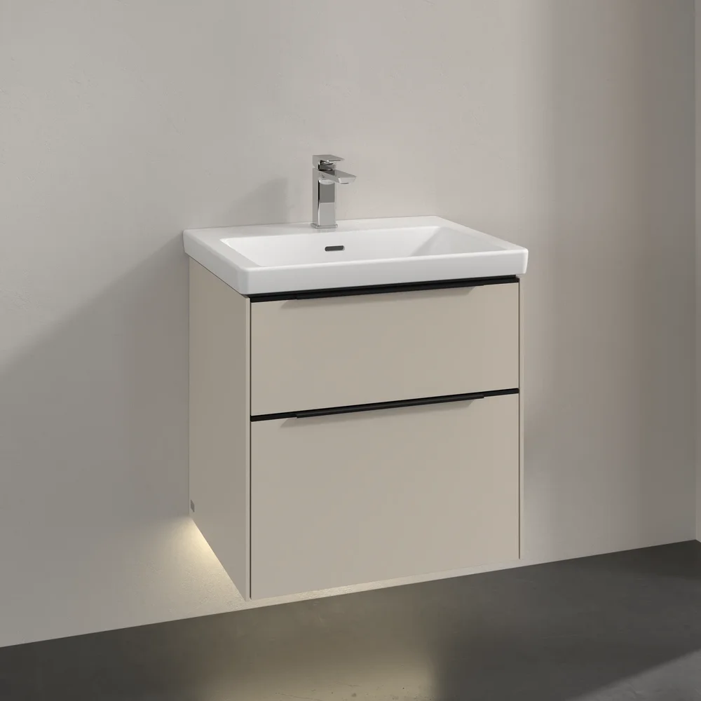 V&B SUBWAY 3.0 SERVANTSKAP 57X47 CASHMERE GREY M/LYS HÅNDTAK I VOLCANO BLACK v:1722860