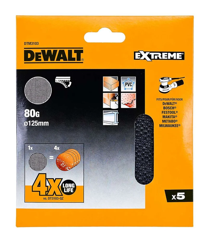 DeWalt DTM3103 eksenterpapir 80K v:3072437 DeWalt DTM3103 eksenterpapir 80K v:3072437