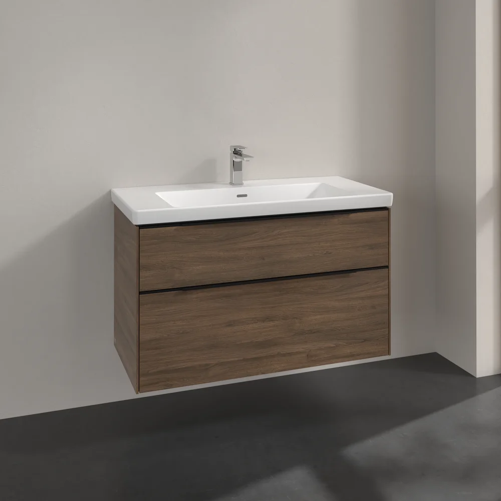 V&B SUBWAY 3.0 SERVANTSKAP 97X57 ARIZONA OAK HÅNDTAK I VOLCANO BLACK v:9438696