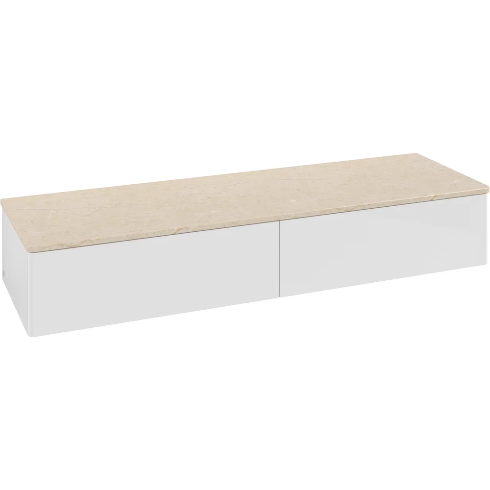 V&B ANTAO SIDESKAP 2 SKUFFER GLATT 1600X268X500 M/LYS HVIT/CRÉME v:3762870