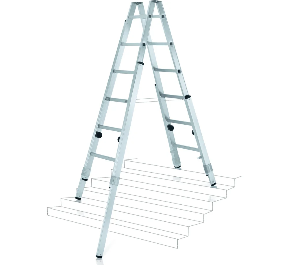 Stige justerbar 2,4m z600 vario zarges. Med 4 regulerbare ben v:8813080